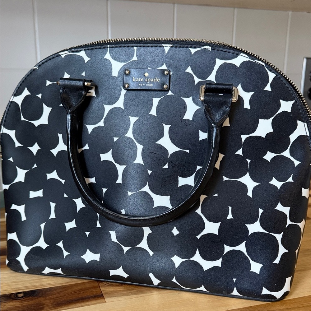 kate spade Black & White Polka Dot Dome Satchel